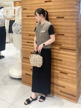 「アイテム（ベスト）」を使った、nanaさん（レディース・162cm）の夏コーディネート