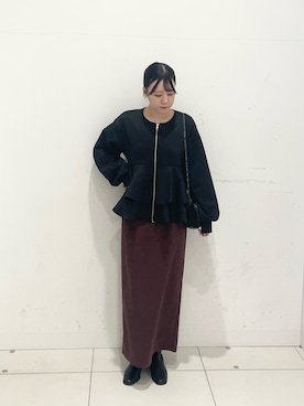 「SENSE OF PLACE by URBAN RESEARCH（センスオブプレイスバイアーバンリサーチ）のポンチタイトスカート（スカート）」を使った、nanaさん（レディース・160cm）の冬コーディネート