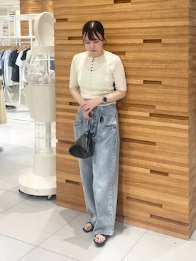 「KBF（ケイビーエフ）のアイテム（ニット/セーター）」を使った、nanaさん（レディース・162cm）の夏コーディネート
