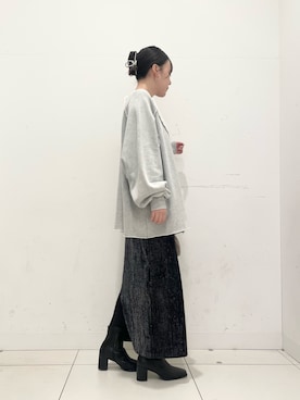 「SENSE OF PLACE by URBAN RESEARCH（センスオブプレイスバイアーバンリサーチ）のヴィンテージルーズスウェット（Tシャツ/カットソー）」を使った、nanaさん（レディース・160cm）の秋コーディネート