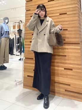 「SENSEOFPLACE」｜「アイテム（ジャケット/アウター）」を使った、nanaさん（レディース・162cm）の冬コーディネート