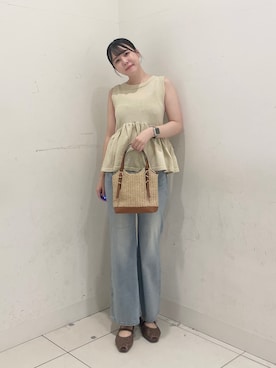 「RODE SKO（ロデスコ）のアイテム」を使った、nanaさん（レディース・162cm）の夏コーディネート