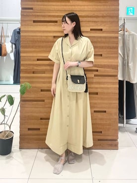 「やや暑い」｜「アイテム（ワンピース/ドレス）」を使った、nanaさん（レディース・162cm）の春コーディネート