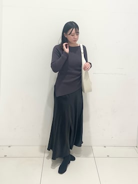 「アシメ」｜nanaさん（レディース・160cm）の冬コーディネート