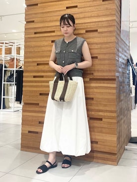 「SENSE OF PLACE by URBAN RESEARCH（センスオブプレイスバイアーバンリサーチ）のアイテム（スカート）」を使った、nanaさん（レディース・162cm）の夏コーディネート