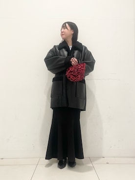 「SENSE OF PLACE by URBAN RESEARCH（センスオブプレイスバイアーバンリサーチ）のジャガードドッキングセーター（ニット/セーター）」を使った、nanaさん（レディース・160cm）の冬コーディネート