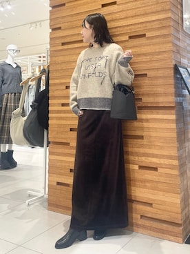 「SENSEOFPLACE」｜「アイテム（アクセサリー）」を使った、nanaさん（レディース・162cm）の秋コーディネート