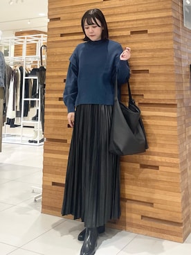 「アイテム（トートバッグ）」を使った、nanaさん（レディース・162cm）の秋コーディネート