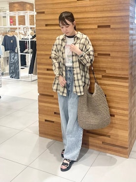 「帰省コーデ」｜「アイテム（パンツ）」を使った、nanaさん（レディース・162cm）の夏コーディネート