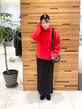 「SENSE OF PLACE by URBAN RESEARCH（センスオブプレイスバイアーバンリサーチ）のポンチタイトスカート（スカート）」を使った、nanaさん（レディース・162cm）の冬コーディネート