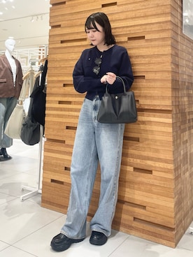 「SENSE OF PLACE by URBAN RESEARCH（センスオブプレイスバイアーバンリサーチ）のアイテム（カーディガン/ボレロ）」を使った、nanaさん（レディース・162cm）の秋コーディネート