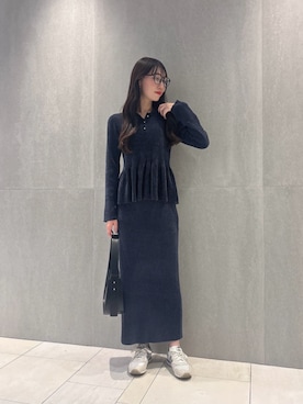 「アイテム（ワンピース、ブルー系）」を使った、PROPORTION STAFFさん（レディース・162cm）の秋コーディネート