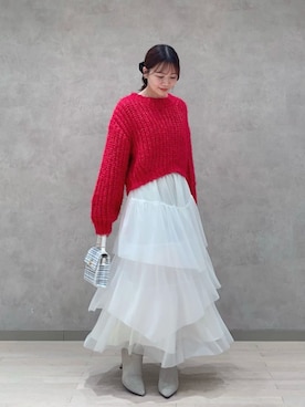 「アイテム（シュシュ）」を使った、PROPORTION STAFFさん（レディース・154cm）の秋コーディネート