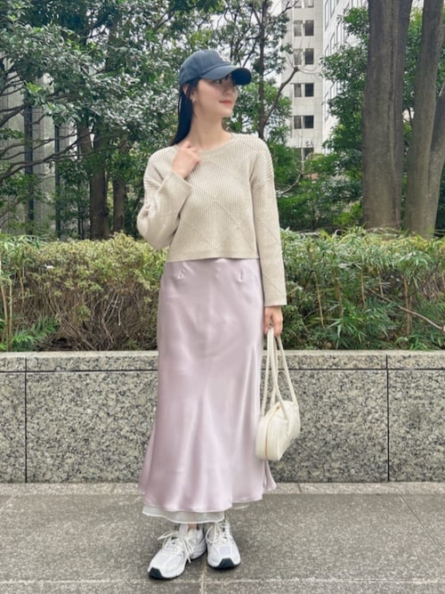 PROPORTION BODY DRESSING ナローサテンスカートアイボリー PROPORTION BODY DRESSING（プロポーションボディドレッシング