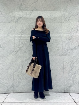 「EDIT COLOGNE（エディットコロン）のアイテム」を使った、PROPORTION STAFFさん（レディース・153cm）の冬コーディネート