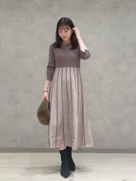 「EDIT COLOGNE（エディットコロン）のアイテム」を使った、PROPORTION STAFFさん（レディース・154cm）の秋コーディネート