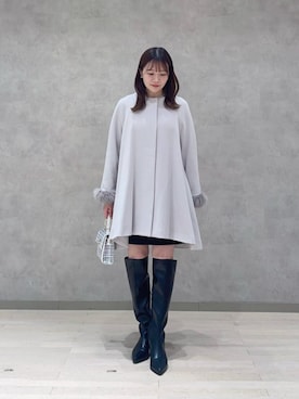 「アイテム（ノーカラーコート）」を使った、PROPORTION STAFFさん（レディース・154cm）の秋コーディネート