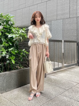 プロポーションボディドレッシング エアリーダブルクロスメタルポイントブラウス PROPORTION BODY DRESSING（プロポーションボディドレッシング）の