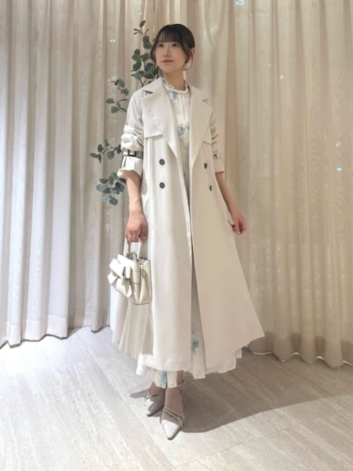 プロポーションボディードレッシング 花柄プリントギャザーワンピース ブラック プロポーションボディドレッシング PROPORTION BODY DRESSING 花柄