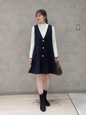 「EDIT COLOGNE（エディットコロン）のアイテム」を使った、PROPORTION STAFFさん（レディース・154cm）の秋コーディネート