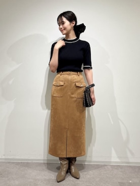 「アイテム（シュシュ）」を使った、PROPORTION STAFFさん（レディース・161cm）の秋コーディネート