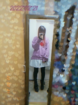 「KIRSH（キルシー）のアイテム（スウェット）」を使った、†りりにゃん†さん（レディース・159cm）の冬コーディネート