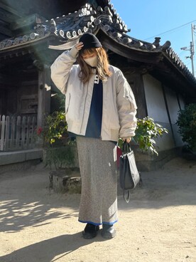「Kastane（カスタネ）のアイテム（ブルゾン）」を使った、noriさん（レディース・159cm）の冬コーディネート