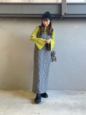 「新星WEARISTAにエントリー」｜「アイテム（ニットキャップ/ビーニー）」を使った、noriさん（レディース・159cm）の冬コーディネート