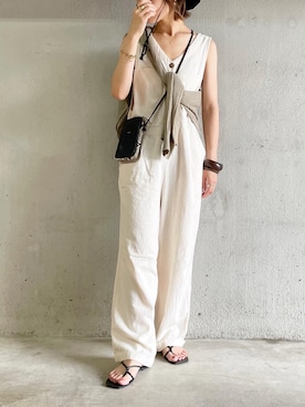 「CANAL JEAN（キャナルジーン）のアイテム（オールインワン・サロペット）」を使った、noriさん（レディース・159cm）の夏コーディネート