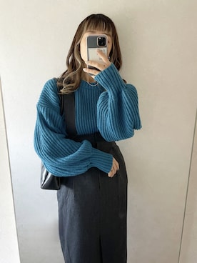 「Auntie Rosa Holiday（アンティローザホリデー）のアイテム（ニット/セーター）」を使った、noriさん（レディース・159cm）の冬コーディネート