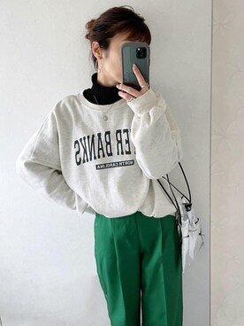 「bohmal（ボマール）のアイテム（スラックス）」を使った、noriさん（レディース・159cm）の冬コーディネート