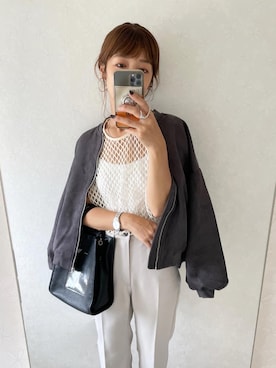 「andme（アンドミー）のアイテム（ブルゾン）」を使った、noriさん（レディース・159cm）の秋コーディネート