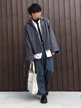 「ショートブルゾン」｜「アイテム（その他）」を使った、kosukeさん（メンズ・181cm）の冬コーディネート