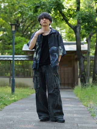 LILL（リル）の「ルーズシルエットハイウエストサスペンダーZIP