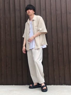 「アイテム（サンダル）」を使った、kosukeさん（メンズ・181cm）の春コーディネート