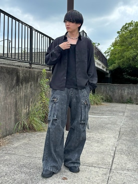 「アイテム（カーゴパンツ）」を使った、kosukeさん（メンズ・181cm）の夏コーディネート