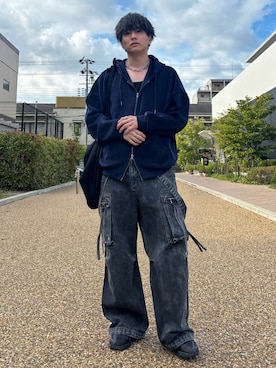 「アイテム（パーカー）」を使った、kosukeさん（メンズ・181cm）の秋コーディネート