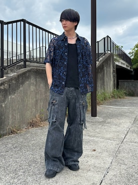「アイテム（カーゴパンツ）」を使った、kosukeさん（メンズ・181cm）の夏コーディネート