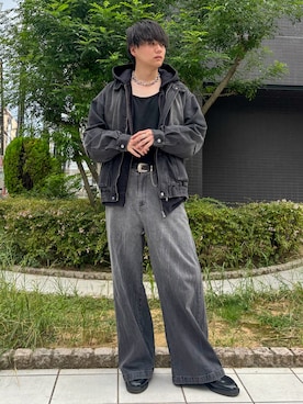 「アイテム（デニムジャケット）」を使った、kosukeさん（メンズ・181cm）の秋コーディネート