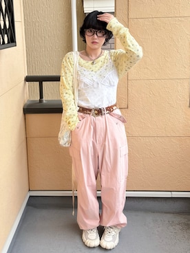 「Kastane（カスタネ）のアイテム（パンツ）」を使った、yuuaさん（レディース・159cm）の春コーディネート