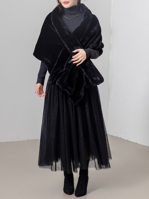 レディース オケージョンにも使える4WAY大判ボリュームフェイクファー