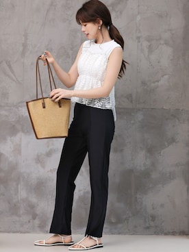 「アイテム（水着、ホワイト系）」を使った、TeddyShopさん（レディース・158cm）の夏コーディネート