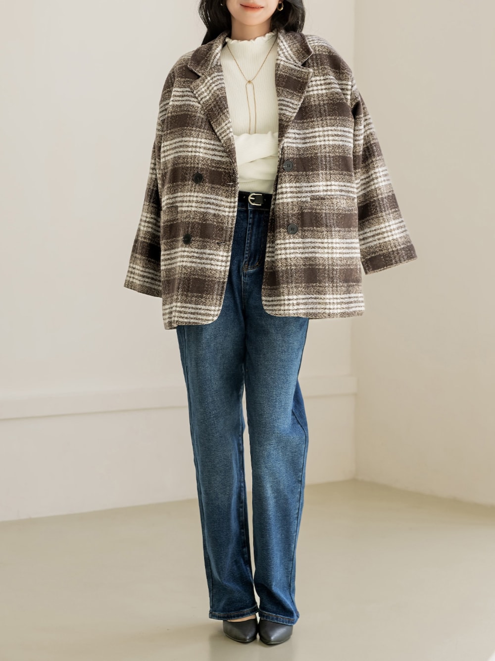  jeansコーデュロイチェックコート jeansコーデュロイチェックコート GU公式 | ショートトレンチ