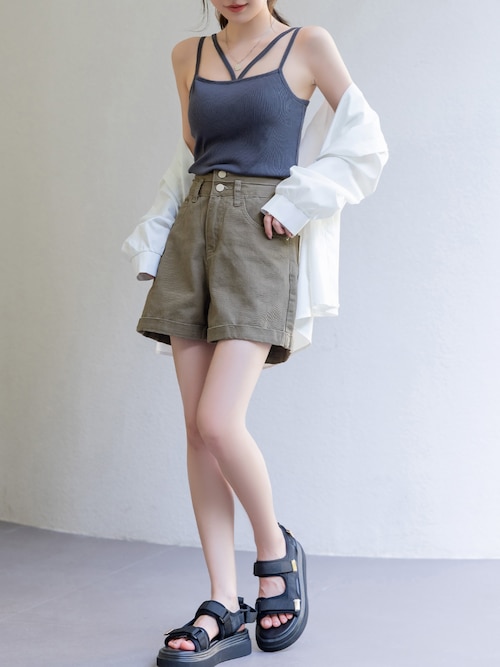 drawerハイウエストデニム 38 タック両開き　サイズ変更ボタン2段階 drawerハイウエストデニム 38 タック両開き サイズ変更ボタン2段階