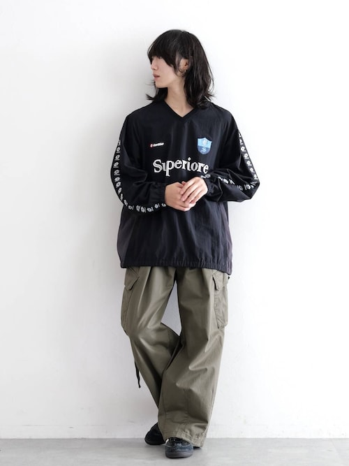 セール】【LOTTO/ロット】ナイロン/Vネックスポーティプルオーバー（T