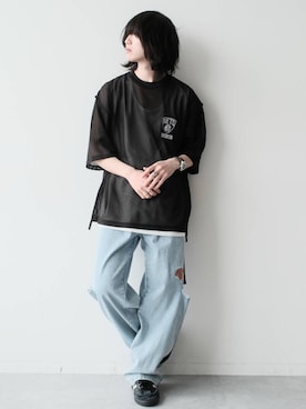 「NBA（エヌビーエー）のアイテム」を使った、けーごさん（メンズ・169cm）の春コーディネート