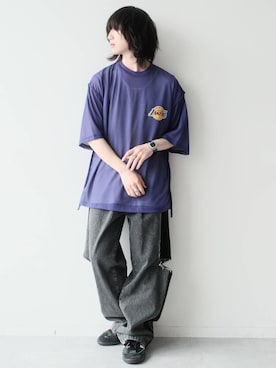 「NBA（エヌビーエー）のアイテム」を使った、けーごさん（メンズ・169cm）の春コーディネート