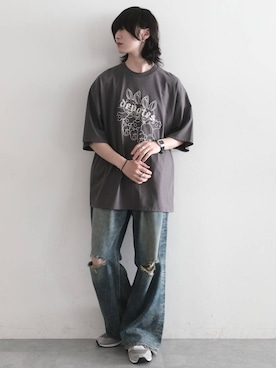 「Anui（アニュイ）のアイテム（トップス）」を使った、けーごさん（メンズ・169cm）の夏コーディネート