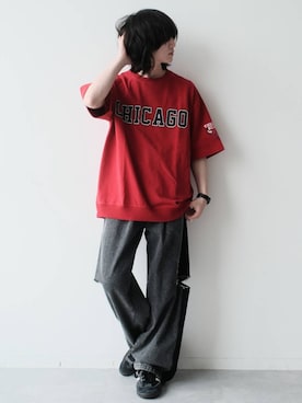 「NBA（エヌビーエー）のアイテム」を使った、けーごさん（メンズ・169cm）の春コーディネート