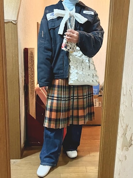 「タートルネック」｜「アイテム（ドレスシューズ）」を使った、yamさん（レディース・154cm）の冬コーディネート